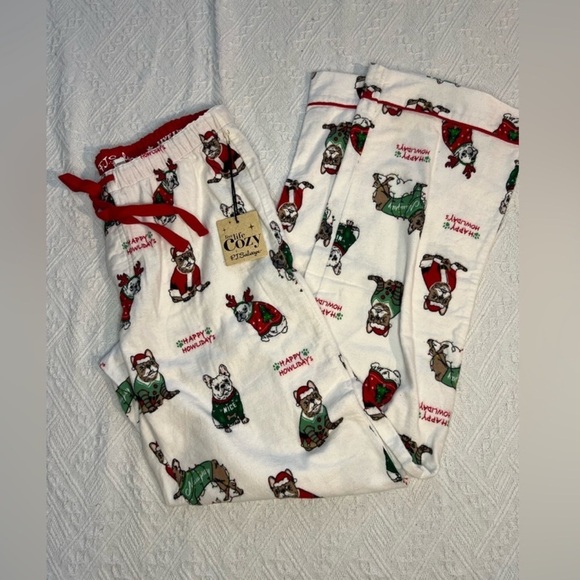 PJ Salvage Women’s Flannel Pajama Bottoms in Ivory, size S, NWT - Picture 2 of 8